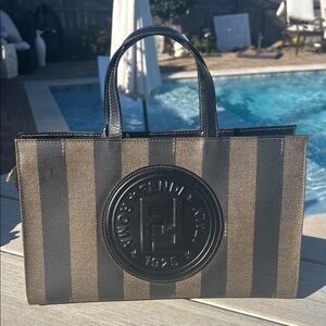 FENDI Vintage Roma Pequin Mini Tote